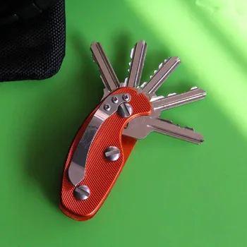 

2pcs Outdoor EDC,portable,lightweight,non slip aluminium alloy,key holder,strap clamp,5 key blanks can be loaded tools