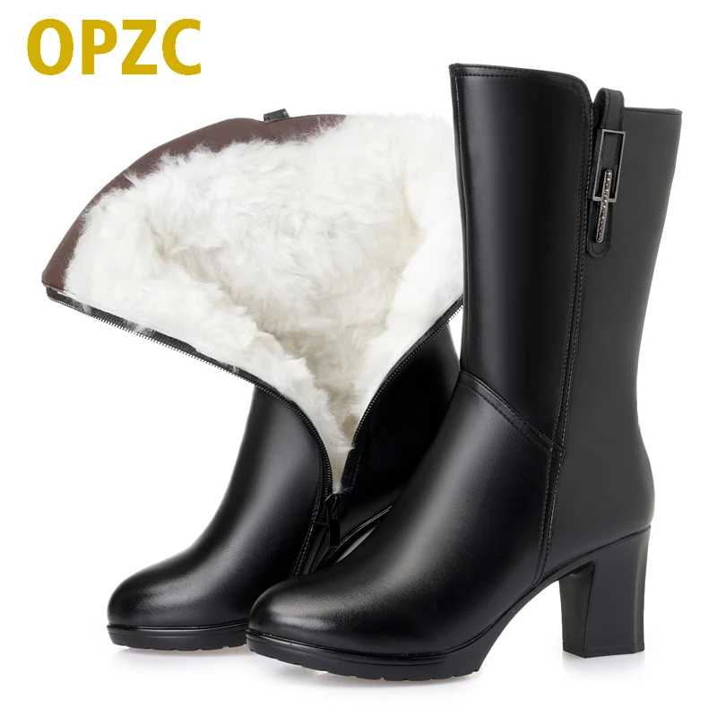 

AIYUQI Women boots high heel 2019 women genuine leather winter boots thick wool knight boots women trend lady martin shoes