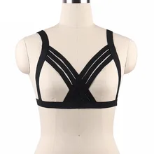 Милое замысловатое сексуальное женское белье, сексуальный бюстгальтер с ремнями в готическом стиле, топ Kawaii каркасная рама эротический бюстгалтер Фетиш пояс O0040