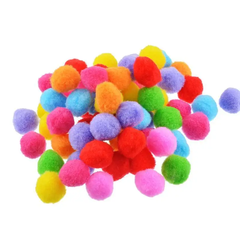 100 шт 4 см Ассорти Pom Poms котенок игрушки пушистые шарики для DIY креативные ремесла украшения(смешанные цвета