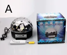 USB Crystal Magic Ball LED MP3 DJ Club Pub Disco Party Stage RGB Light 4-Modes