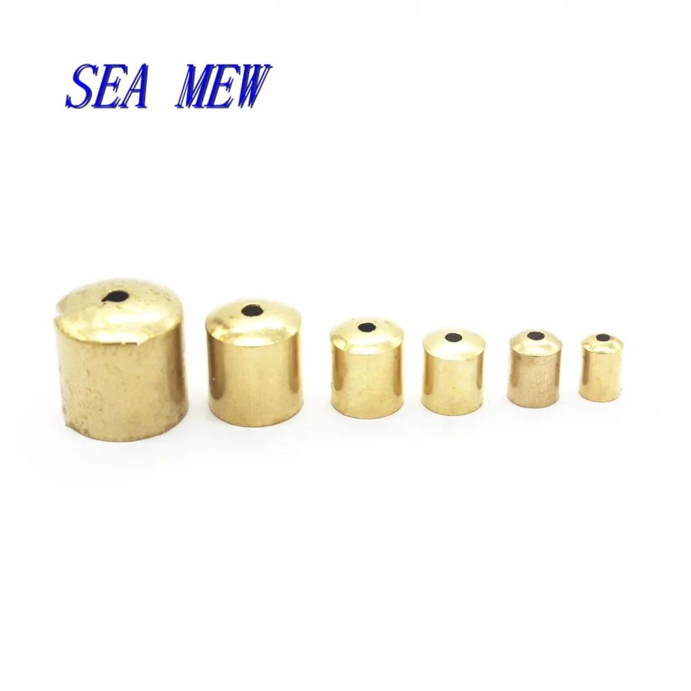 

SEA MEW 100 PCS Metal Raw Brass Tassel Caps Crimp End Beads 11 Size DIY Accessories For Jewelry Making