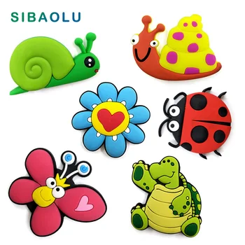 

Snail silicone fridge magnets Cartoon Butterfly animal whiteboard sticker Refrigerator Magnets Kids Message post Home Decoration