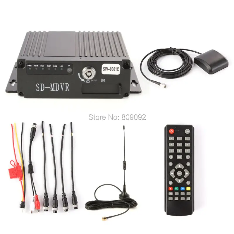 Mini 4CH Car Vehicle AHD Mobile DVR Realtime Video//Audio Recorder SD Card Remote