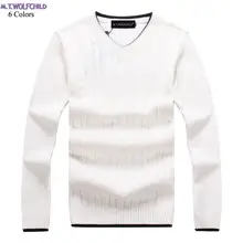 Хлопок, хорошее качество, мужские вязаные свитера с длинным рукавом и v-образным вырезом, мужские пуловеры, Вязанная одежда, модные тонкие мужские топы, M-3XL