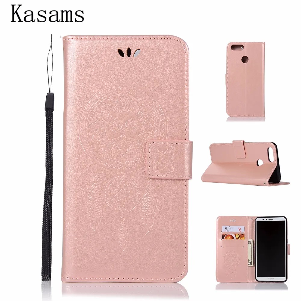

Luxury Cases For Huawei Nova 2 Nova2 Leather Case Flip Cover Magnetic Wallet Stand Pattern Owl wind chimes Phone Shell Fundas