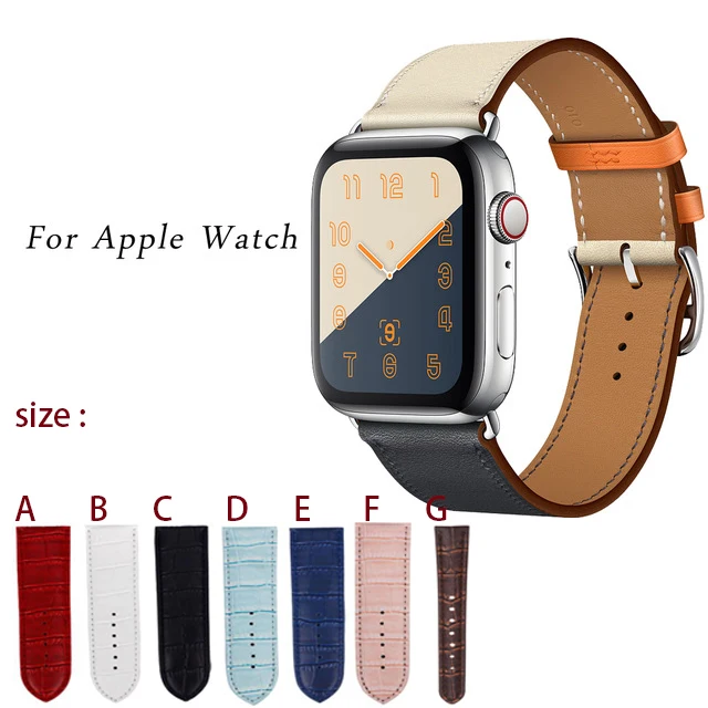 Кожаный ремешок для Apple watch band 7 цветов браслет ручной работы из натуральной кожи