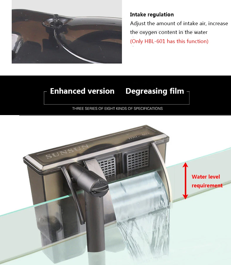 SUNSUN аквариумный фильтр три-в-одном погружной насос оборудование внешний водопад мини десатурированная мембрана Бесшумная аэрация пум