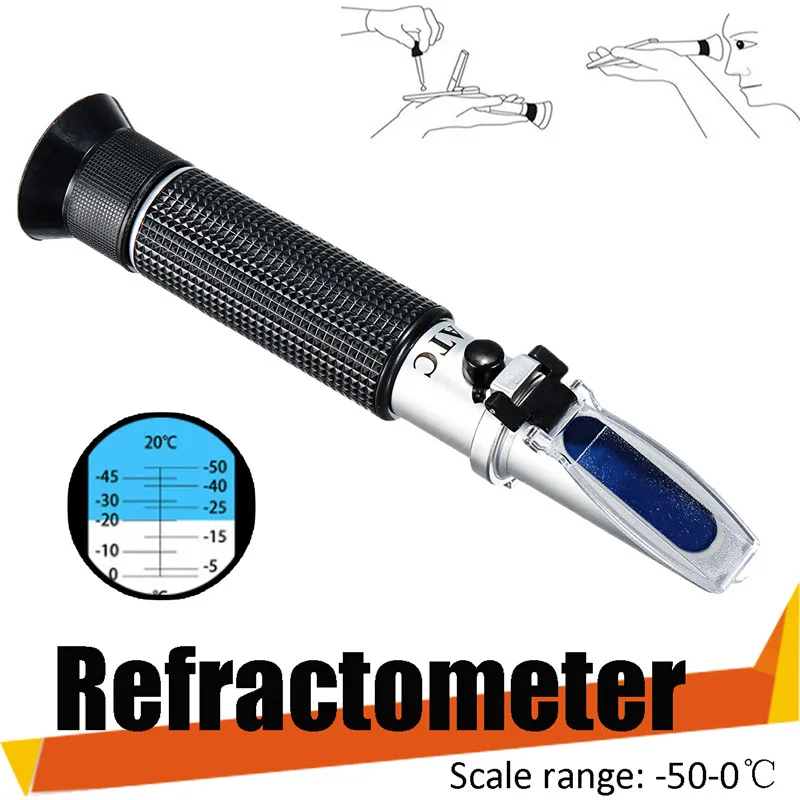 

-50-0 Methanol Solution Refractometer Hydrometer Freezing Point Instrument Cryoscope Optical Instruments Tool Test Handheld