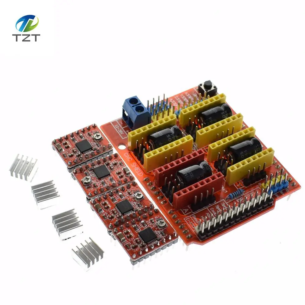 

New cnc shield v3 engraving machine / 3D Printer / + 4pcs A4988 driver expansion board