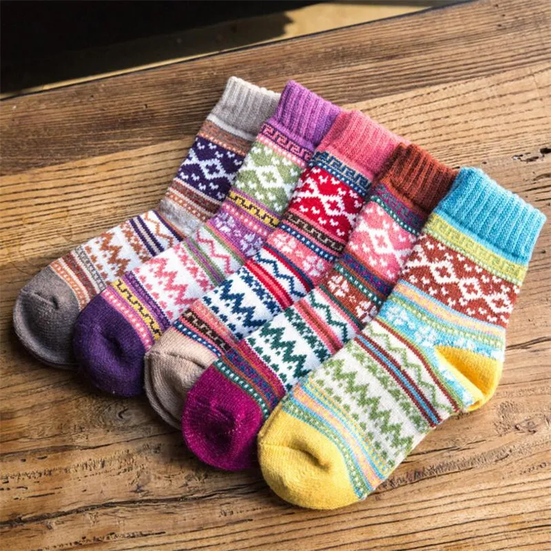 New hot sell women's socks warm 5pairs/lot autumn winter comfortable