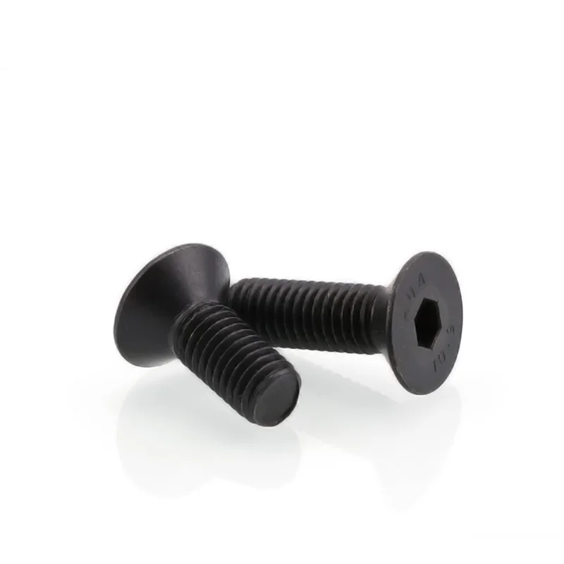 Black Hex Flat Head Socket Cap Machine Screw Countersunk Thread Metric Bolt Grade 10.9 Alloy Steel M2