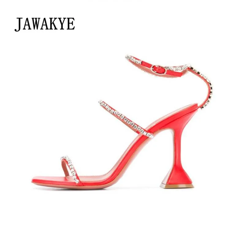 Beading Strappy High Heel Sandals Sexy Black Red Party Shoes Women