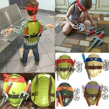 Tortugas juguete con armadura armas tortuga figura Cosplay máscara Shell armas de utilería fiesta para niños