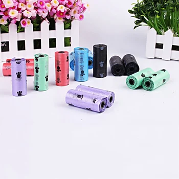

Degradable Pet Dog Waste Poop Bag Garbage Organizer With Paw Printing Doggy Bag Shit Picking Bags