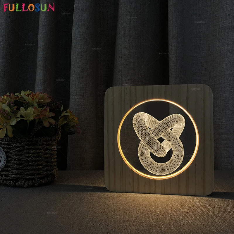 

USB 3D Wooden bed lamp Light Art Effect Desk Night Light LED Warm Color Switch Lighting as Living Room Decor Bedside Lamp