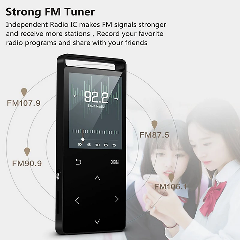 Радио 16 Гб MP3 плеер Bluetooth Цифровая музыка мини портативный аудио с fm радио