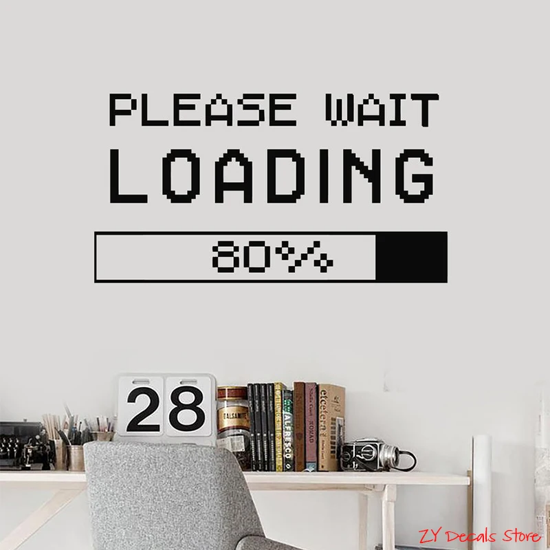 Us 5 98 25 Off Gamer Vinyl Wall Decal Loading Please Wait Gaming Zone Kids Man Cave Creative Room Art Stickers Mural Bedroom Decor L654 In Wall