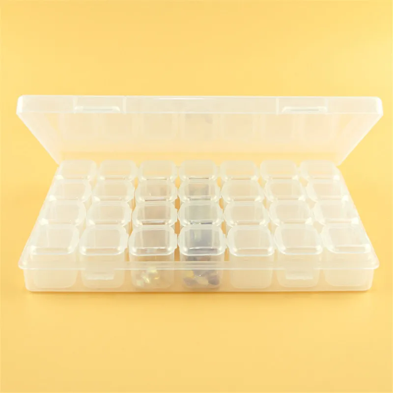 Горячая Распродажа, 28 слотов, регулируемый пластиковый ящик для хранения, коробка для хранения ювелирных изделий, алмазная вышивка, ремесло, бусина, инструмент для хранения таблеток