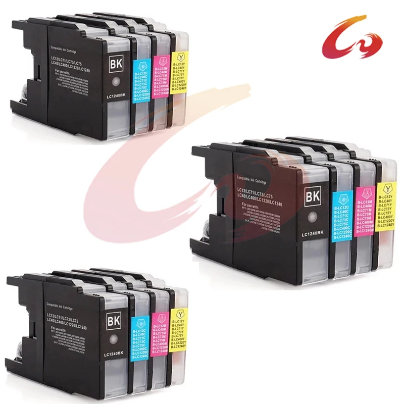 12 unids cartucho de tinta para impresora brother LC71 LC75 LC73 LC1240  LC1280 MFC J430W MFC J825DW MFC J835DW DCP J525N DCP J540N|ink cartridge| cartridge for printerbrother printer ink cartridges - AliExpress