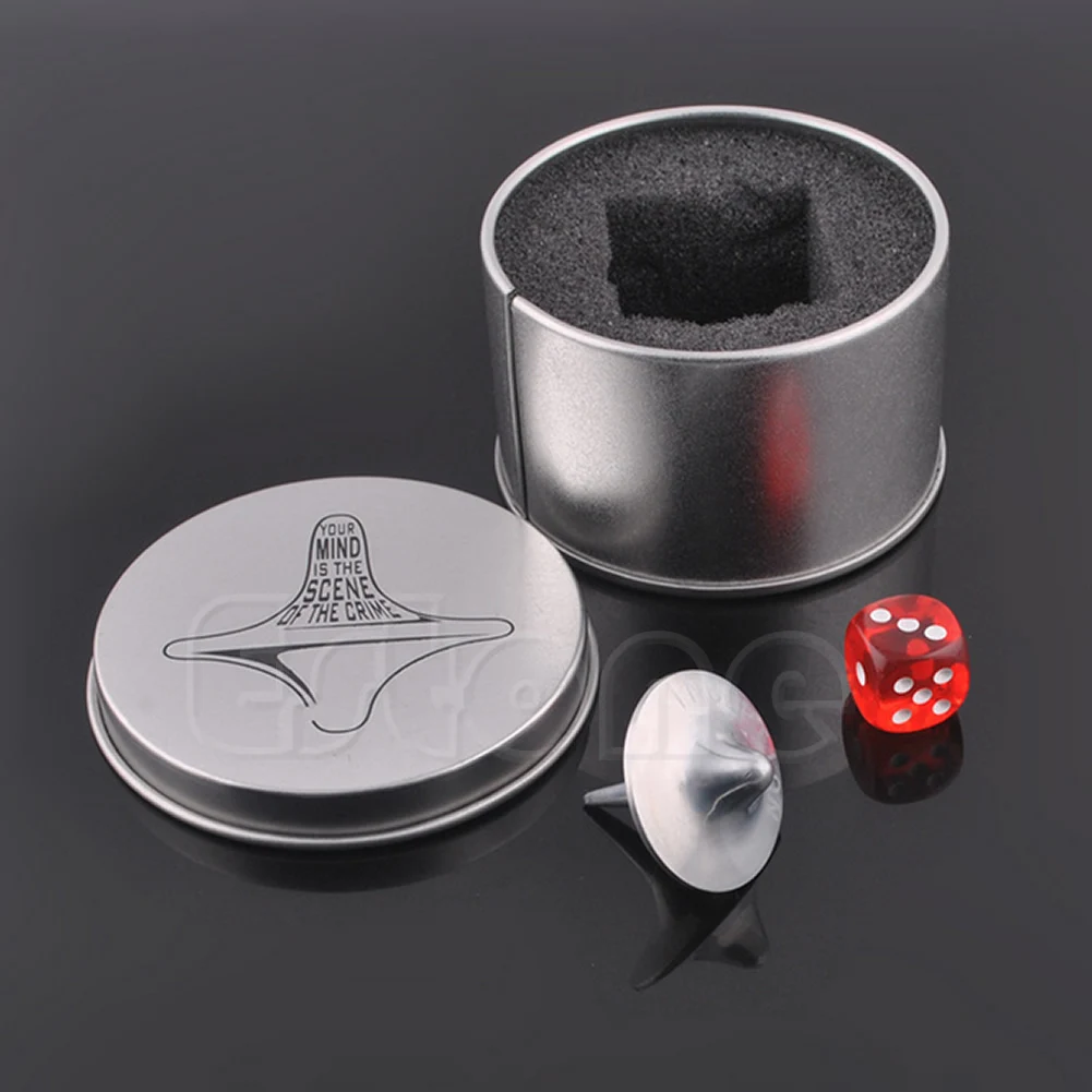 

Silver Inception Zinc Alloy Spinning Top Totem with Plastic Dice Gift Collection