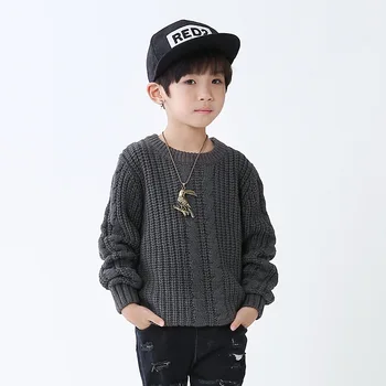 

Fashion Brand Solid Boys Sweater Winter Autumn Boy Outwear Sweater Cotton Kids Sweater Children Outerwear Knitwear Sweater 5-14y
