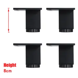 4 шт. 80x38 мм регулируемые по высоте ножки черный прямоугольник для мебели из сплава алюминия ножки шкафа ножки стола
