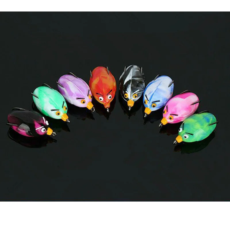 

Fishing Frog Lure Angrybird Kingfisher Eggs New Materials Colors Blood Groove Double Hooks Crazy Fox