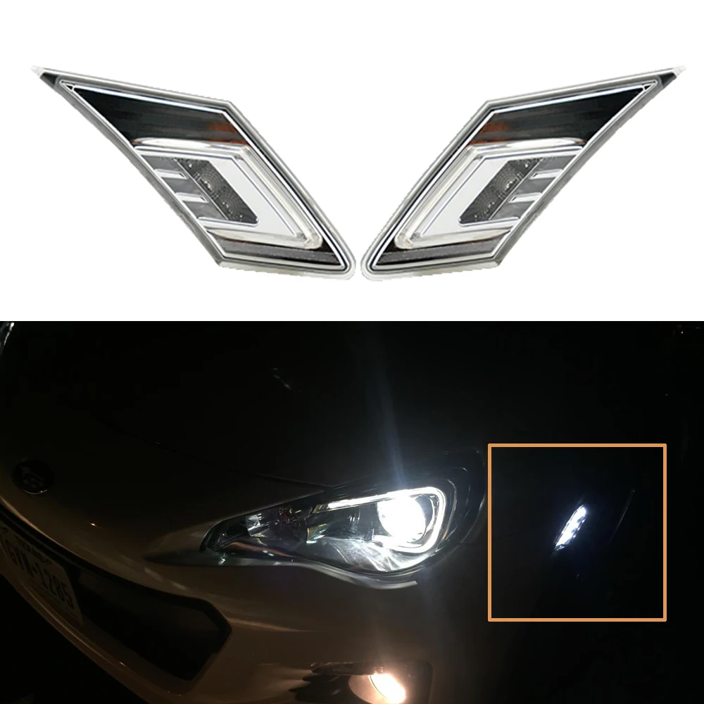 LED Side Marker Smoked Black Lens Amber Turn Signal and DRL White For Scion FR-S Toyota 86 Subaru BRZ