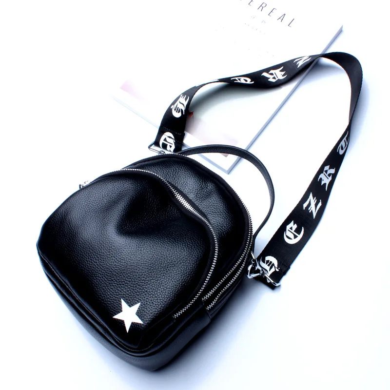 

Women's new wave leather student large-capacity backpack Europe and the United States fashion first layer leather vertical-shape