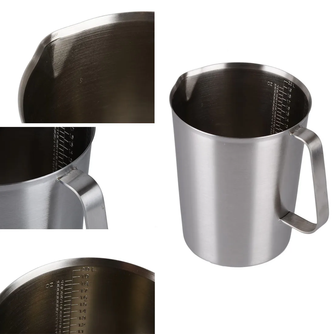 

Best 500ml/1000ml/1500ml New Stainless Steel Cup Graduated Glass Liquid Measuring Cups Kitchen Useful Tools Accessories