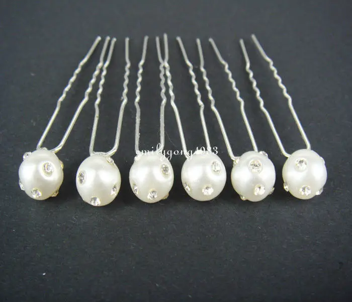 

30Pcs Wedding Bridal White Pearl Crystal Hair Pin Hair Accessory A-1