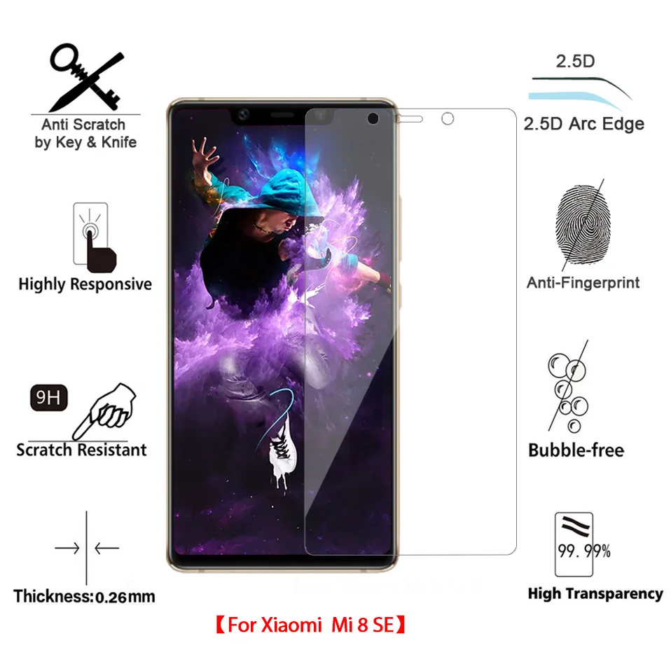 Tempered Glass for Xiaomi Mi 8 Lite Glass 9H 2.5D Phone 8lite Film Protective Glass for Xiaomi Mi 8 SE Mi8 Lite Screen Protector (3)