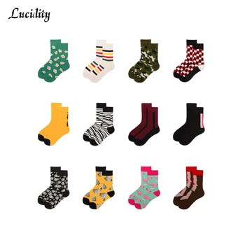 

3pair/lot =6pieces Mes Socks Harajuku Colorful Happy Funny Long Warm Dress Socks For Male Wedding Christmas Gift Socks Man