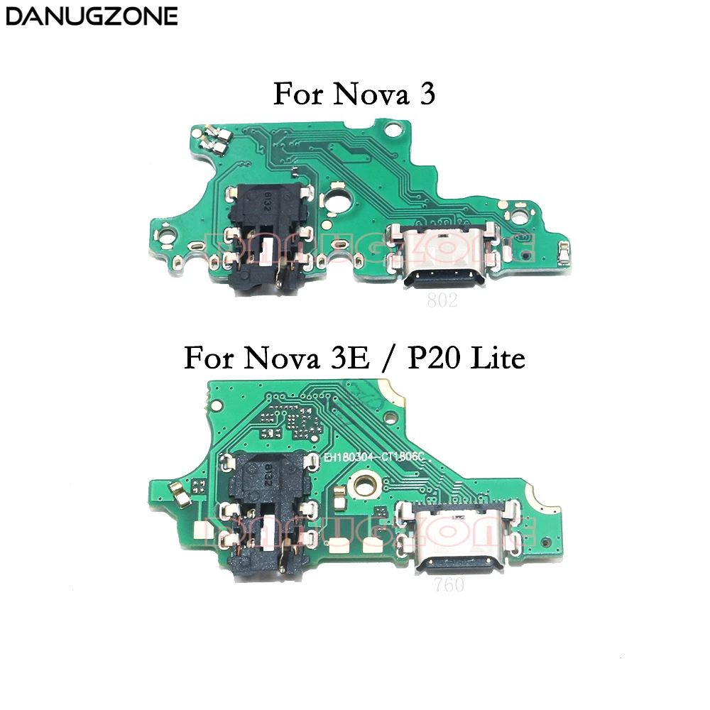 Usb зарядная док-станция порт разъем плата для зарядки гибкий кабель с наушников аудио разъем для huawei Nova 3 3E/P20 Lite