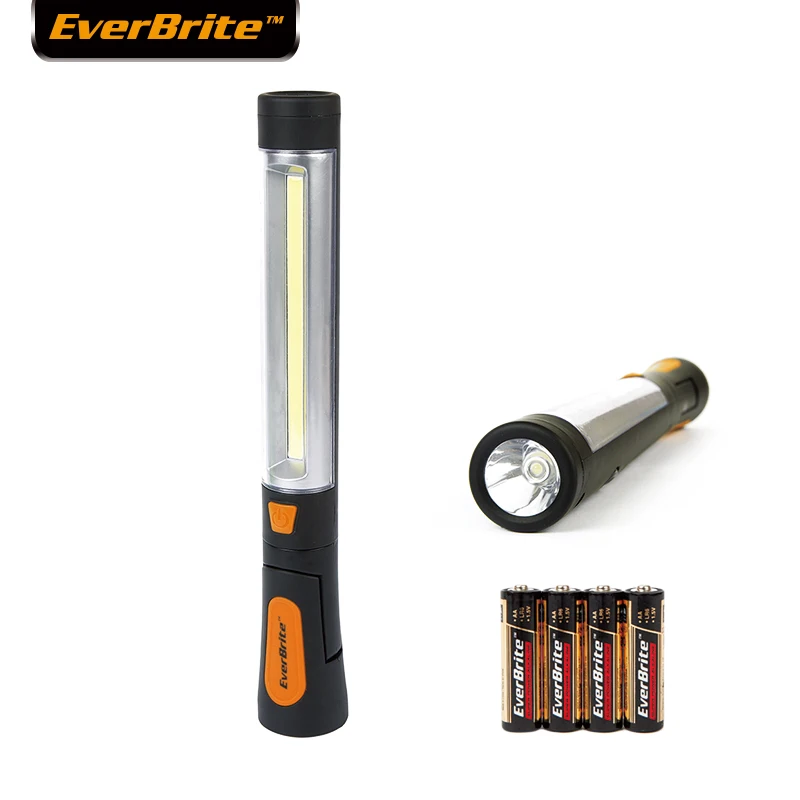 EVERBRITE COB светодиодный светодиодные аварийные огни портативный flashlightповоротная Рабочая лампа с батареями 4AAA