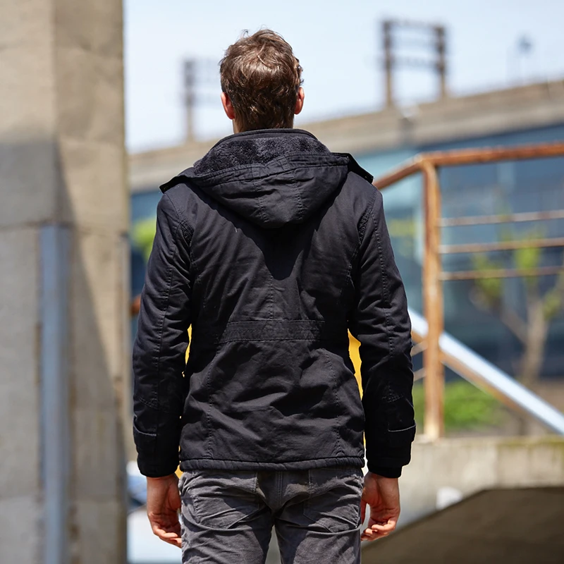 Günstige M 4XL 2019 Winter Jacke Herren Mäntel Armee stil Mit Kapuze Dicke Wolle Liner Baumwolle Military Jacke Männliche Taktische Mantel Jacke Kleidung