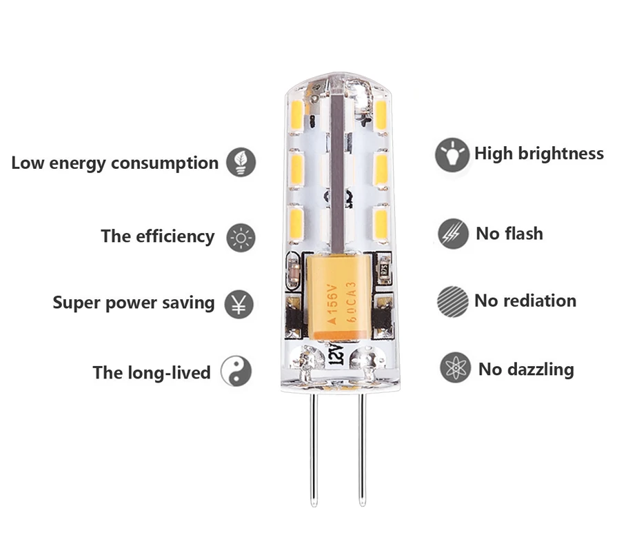 10 шт G4 светодиодный Лампа 12 V AC DC 1,5 W светодиодный G4 свет лампы накаливания 360 Угол луча 3014SMD заменить 10 W галогенная лампа Теплый натуральный