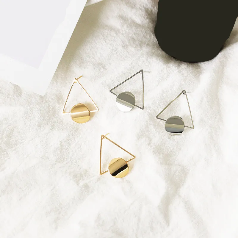 

ZCHLGR New Arrival Gold silver Color stud Earrings For Women Korean Style Sequin Earrings Fashion Party Wedding Jewelry