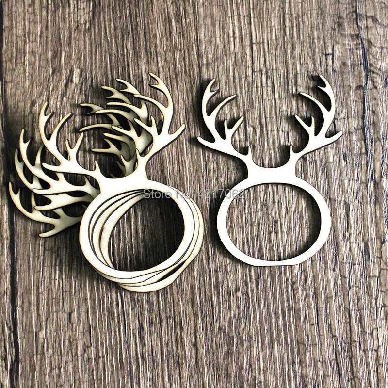 Weihnachten Serviettenringe Rentier - 12 Stück Silberne Metall Halter