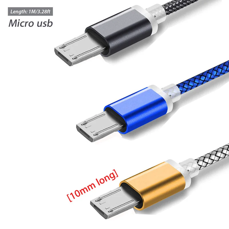 10 мм удлиненный микро USB зарядный кабель для Blackview A7/A20/A30/BV6000 Nomu S10 Pro S20 S30 мини-адаптер нейлоновый