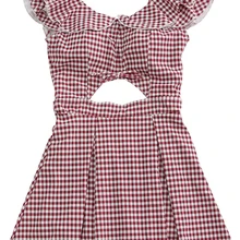 Женский клетчатый Цельный купальник пляжное платье для плавания летний сексуальный купальный костюм купальник милые купальники для девочек