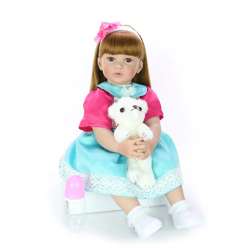 

60cm Big Size Reborn Toddler Doll Toy Lifelike Vinyl Princess Baby Cloth Body Alive Bebe reborn Girl Birthday Gift