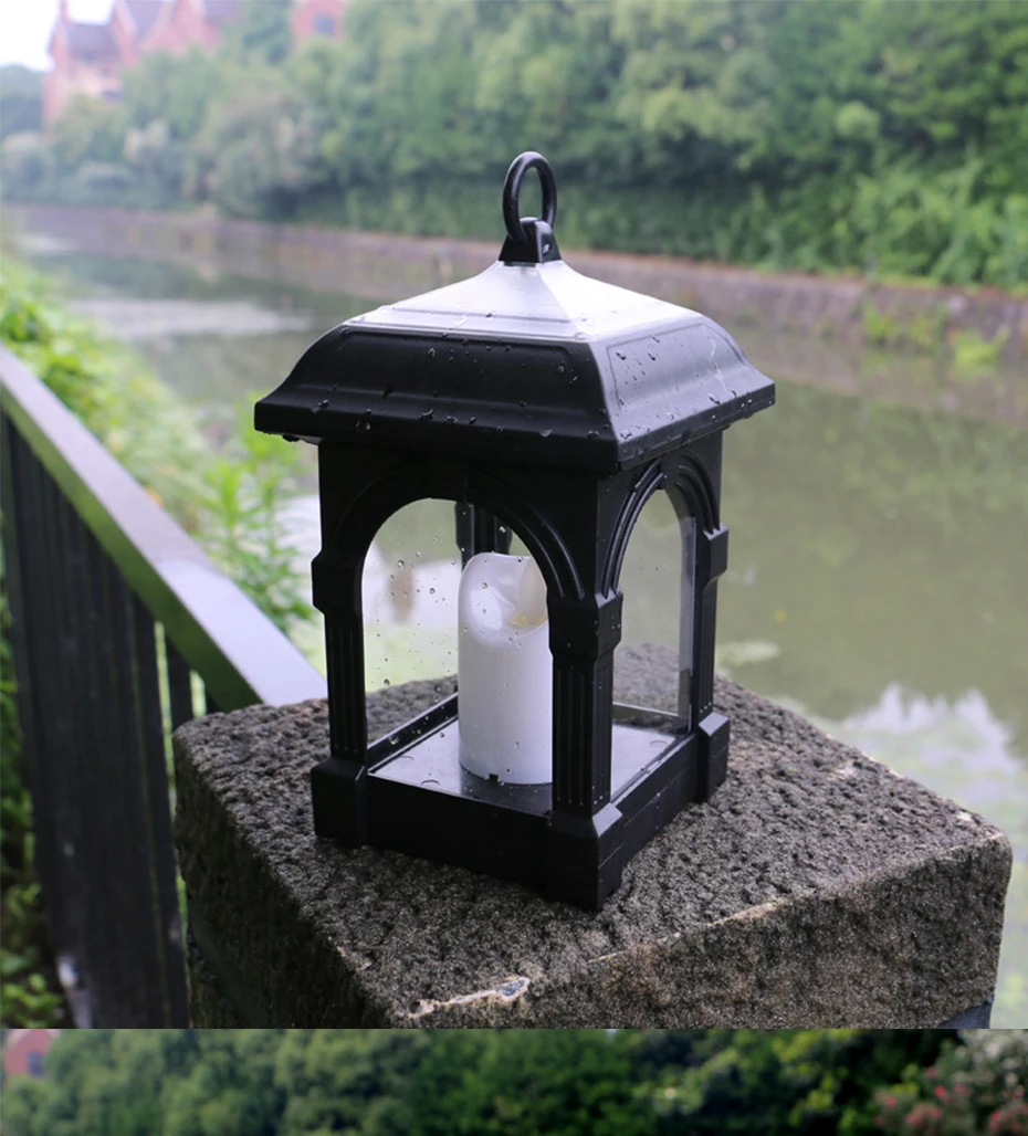Retro Vela Solar Lanterna de Jardim ao ar Livre Caminho Pendurado Decoração do Jardim Luz Solar Gramado Luz Solar Luzes Led à Prova d' Água 2 caminho jardim gramado luz de suspensão solar