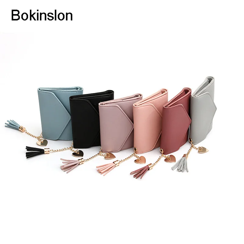 Женский короткий кошелек Bokinslon модный из искусственной кожи простой популярный
