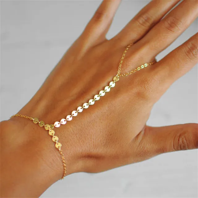 Modern Fashion Sequins Slave Bracelet For Women New Boho Knuckle Modern Fashion Sequins Slave Bracelet For Women New Boho Knuckle Bracelets Finger Vintage Jewelry