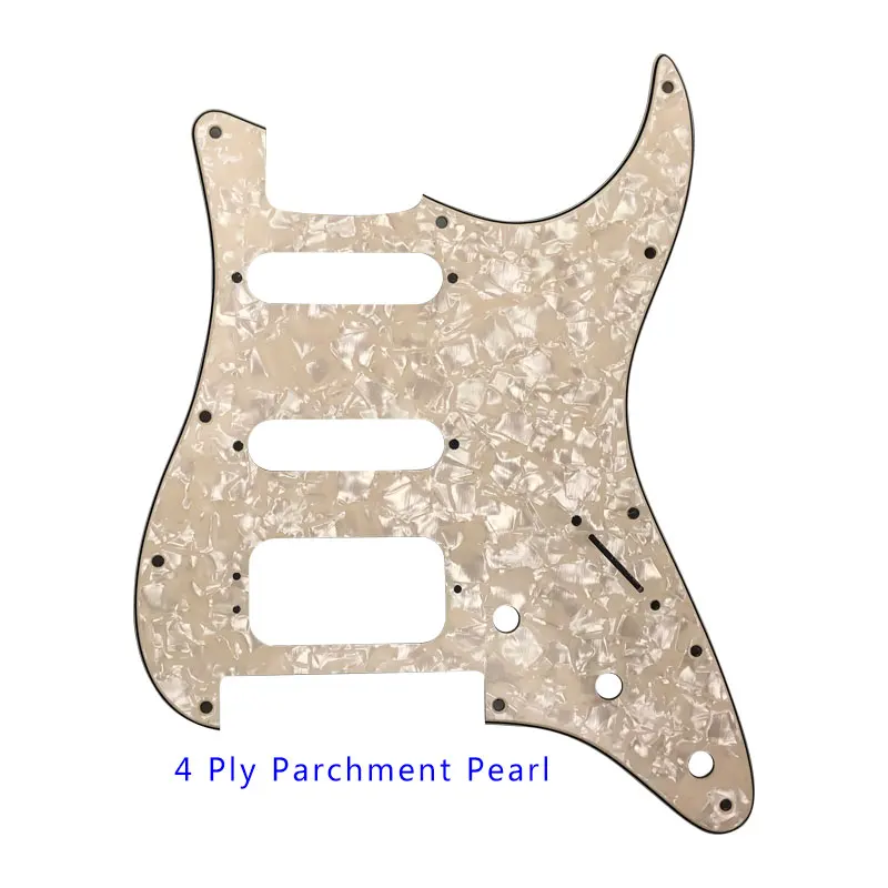 Качественная Гитара Pickguard-для США 11 винтовых отверстий Stratocaster с тремоло Floyd Rose мост Humbucker одинарная HSS Scratch Plate - Цвет: Parchment Pearl