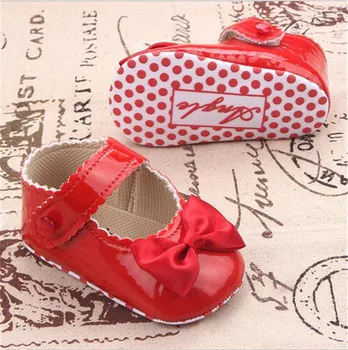 

2017 New Bowknot Baby Soft Soled Shoes Antislip Infants Crib First Walkers Toddlers Girls Princess Shoes