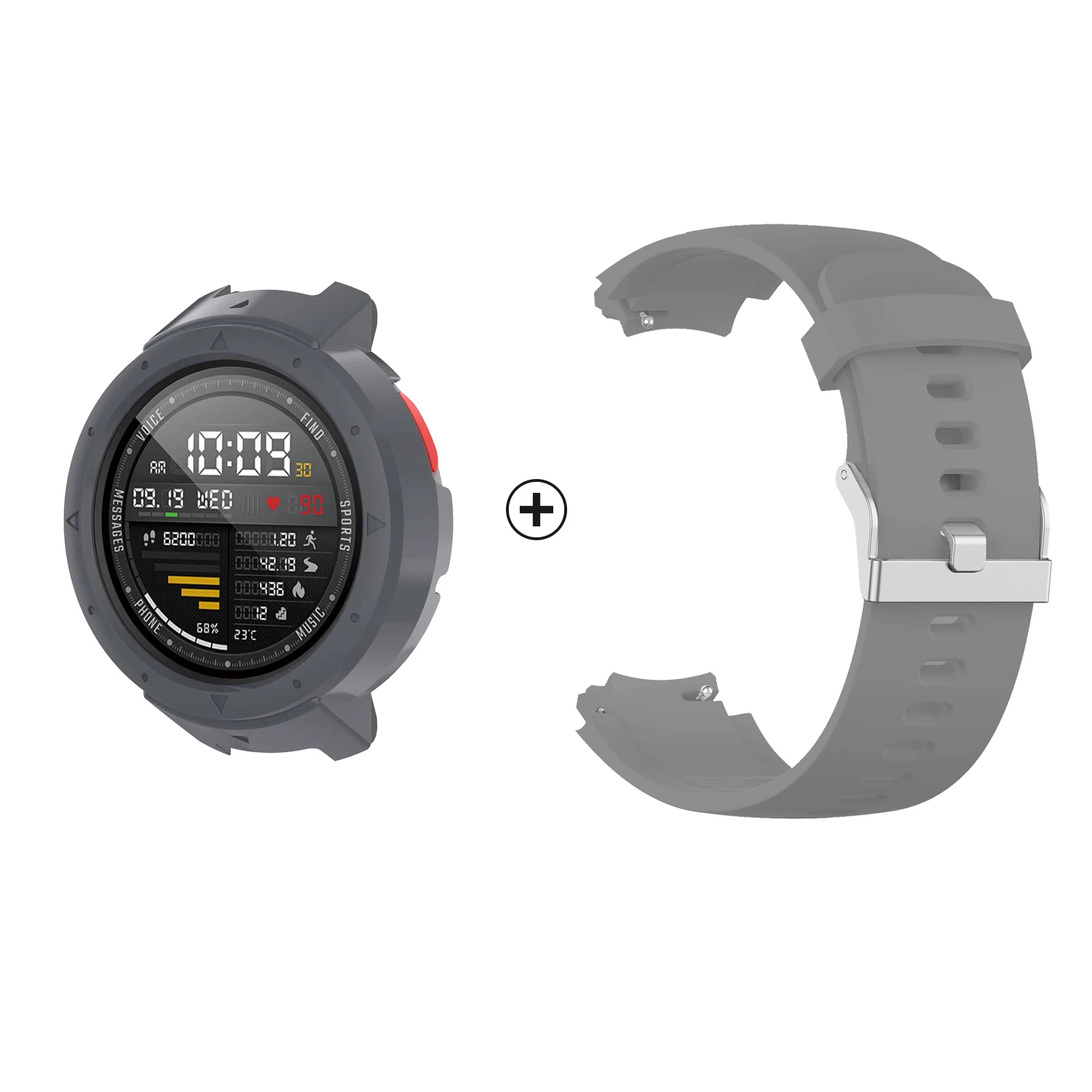 AKBNSTED 2 в 1 для Xiaomi Huami Amazfit Verge Смарт-часы защитный чехол+ силиконовый ремешок Сменные аксессуары