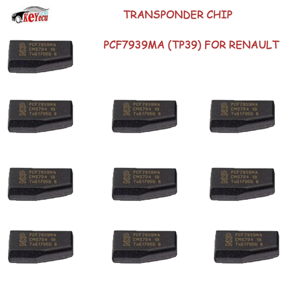 

KEYECU 10 Pcs Blank Transponder Chip PCF7939MA (TP39) for Renault